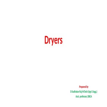 Drying and dryers.pptx horticultural ppt | PPTX