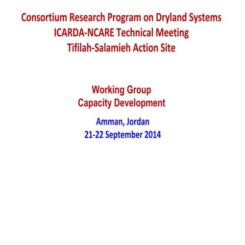 Dryland Systems' capacity development