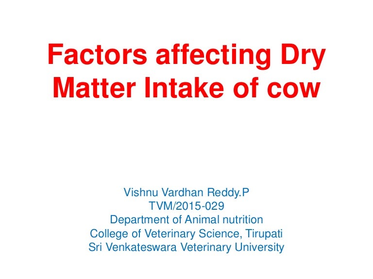 Dry matter intake