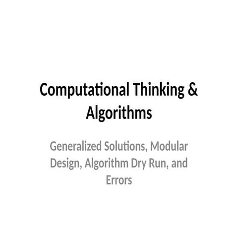DryRun of algorithm class 10 computer presentation | PPTX