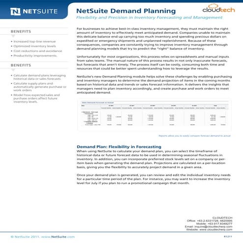 NetSuite Demand Planning
