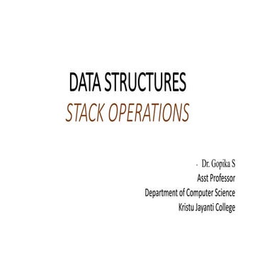 Data Structures: Stack Operations | PPT