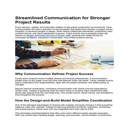 Streamlined Communication for Stronger Project Results | DOCX