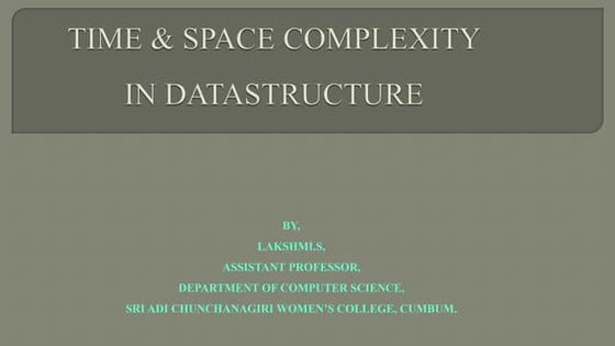 Time space trade off | PPT