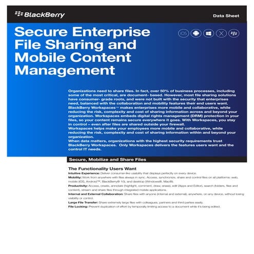 Secure Enterprise File Sharing and Mobile Content Management
