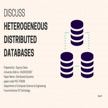 DISCUSS HETEROGENEOUS DISTRIBUTED DATABASES | PDF