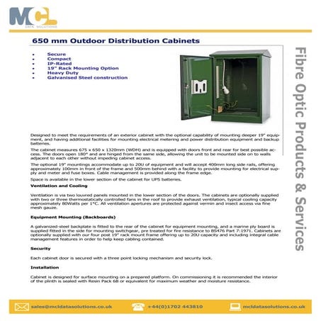 Ds 650mm outdoor distribution cabinet