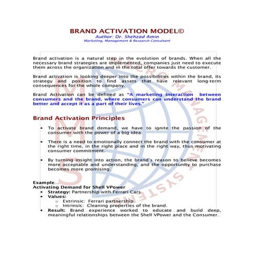 Dsa brand activation model   how to measure your activation performance