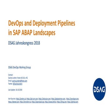 DSAG Jahreskongress 2018 - DevOps and Deployment Pipelines in SAP ABAP Landsc...