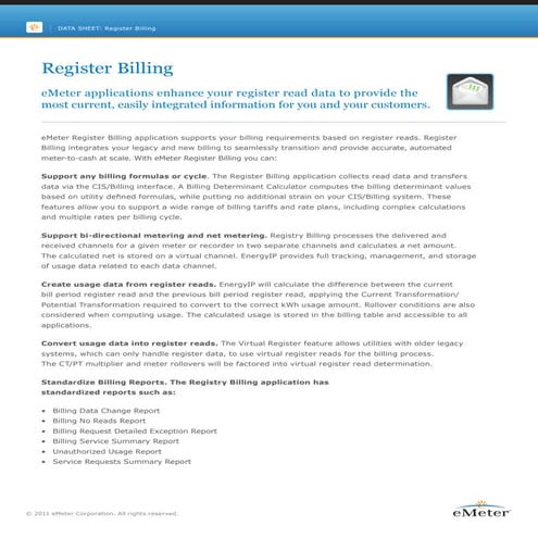 eMeter EnergyIP Data Sheet | PDF