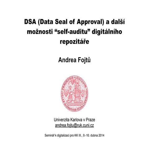 DSA a jiné možnosti "self-auditu"