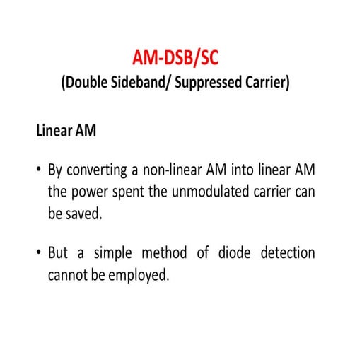 Types of Amplitude Modulation DSB-SSB-VSB