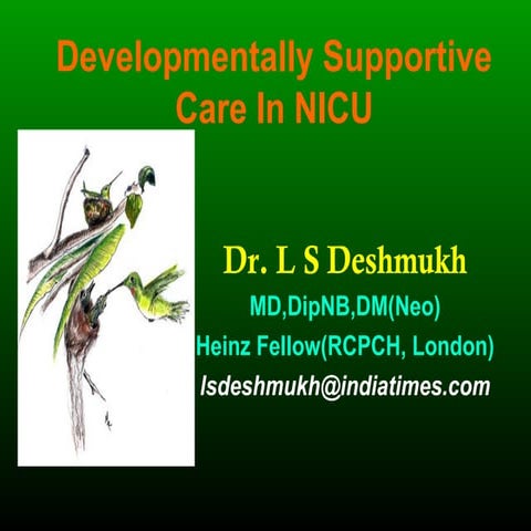 Developmentally supportive neonatal care