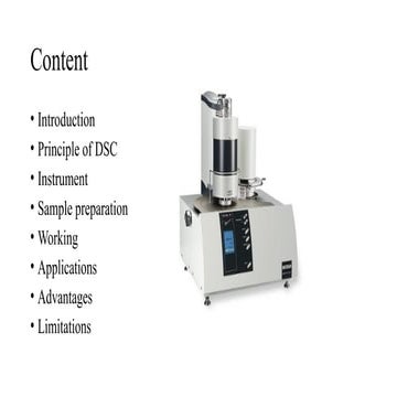 DSC diffraction scattering pattern for characterisation