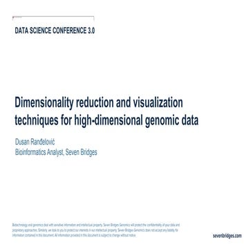 Dimensionality reduction and visualization techniques for high ...