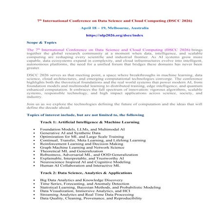 7th International Conference on Data Science and Cloud Computing (DSCC ...