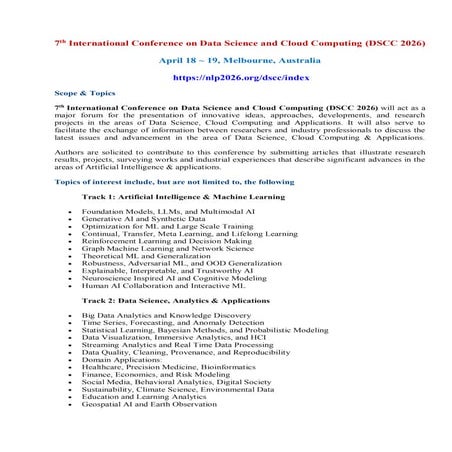 5th International Conference on Data Science and Cloud Computing (DSCC ...