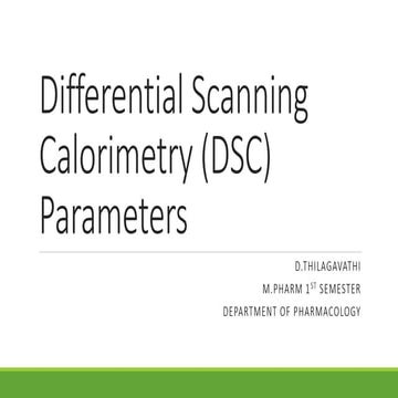 differential scanning calorimetry parameters 