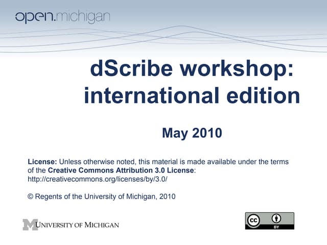dScribe Workshop: International Edition