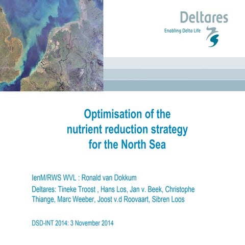 DSD-INT 2014 - Symposium 'Water Quality and Ecological modelling' - Optimisat...