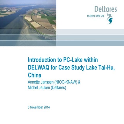 DSD-INT 2014 - Symposium 'Water Quality and Ecological modelling' - PC-Lake w...