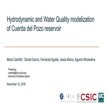 DSD-INT 2018 Hydrodynamic and Water Quality modelization of Cuerda del Pozo r...