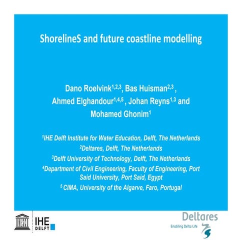 DSD-INT 2019 ShorelineS and future coastline modelling - Roelvink