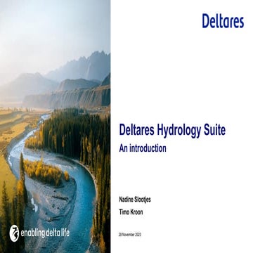 DSD-INT 2023 Deltares Hydrology Suite - An introduction - Slootjes