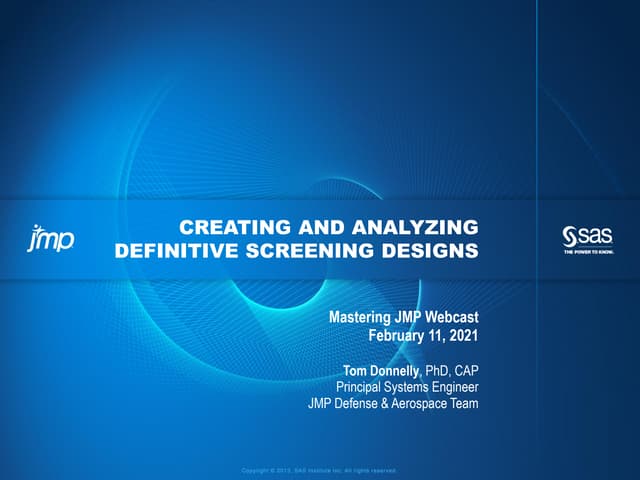 Creating and Analyzing Definitive Screening Designs