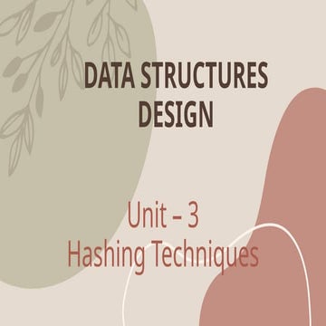Comprehensive Guide to Hashing Techniques in Data Structures | PPTX