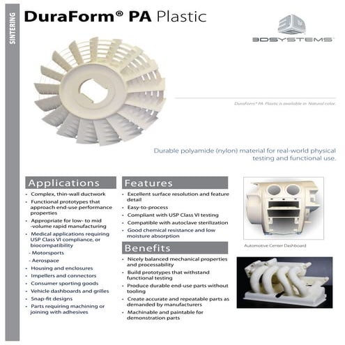 DuraForm PA Plastic - SLS Systems - Material properties (EN)