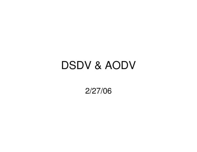 DSDV VS AODV 