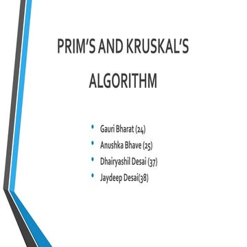 PRIM’S AND KRUSKAL’S ALGORITHM | PPT