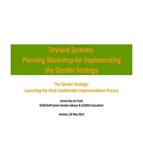 The Gender Strategy- Jennie Dey de Pryck