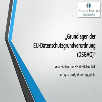 Grundlagen der DSGVO