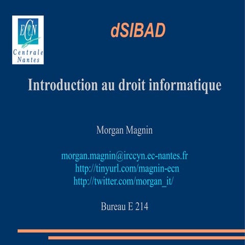 Introduction au droit informatique