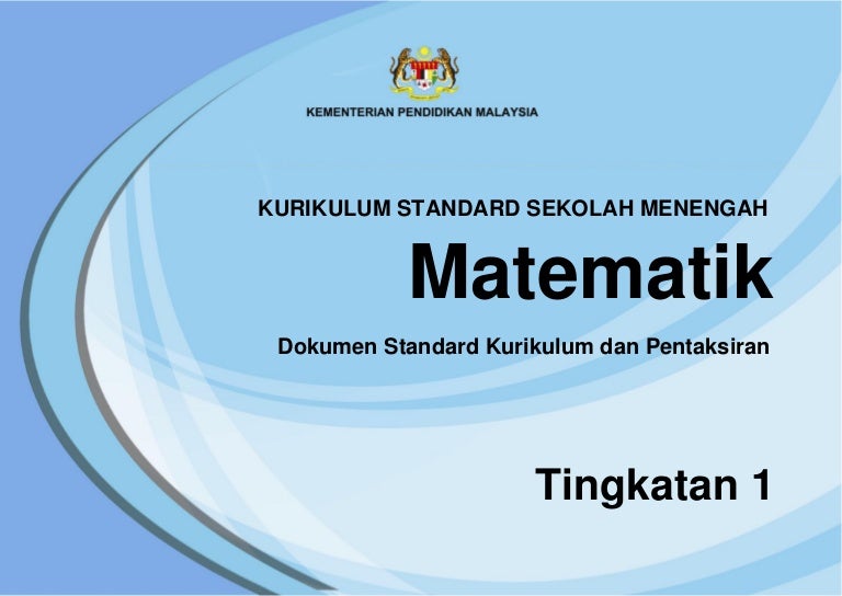 Dskp Matematik Tingkatan 1