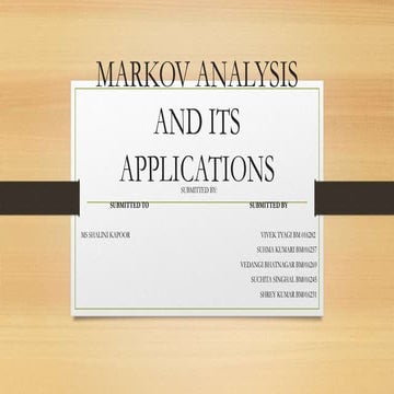 MARKOV CHAIN ANALYSIS IN AN ORGANISATION