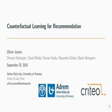 Counterfactual Learning for Recommendation