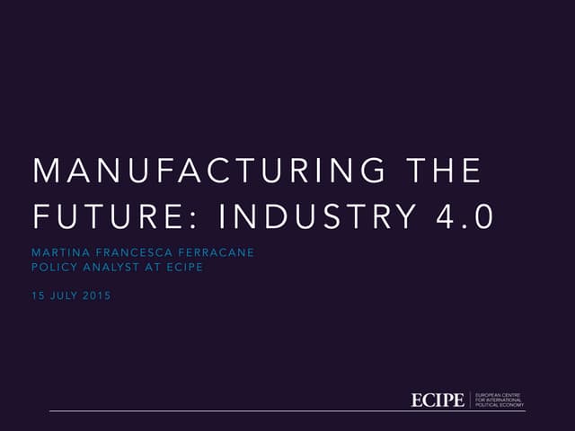 Manufacturing the future: Industry 4.0