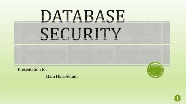 Database Security Management 