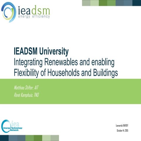 Integrating renewables and enabling flexibility of households and buildings