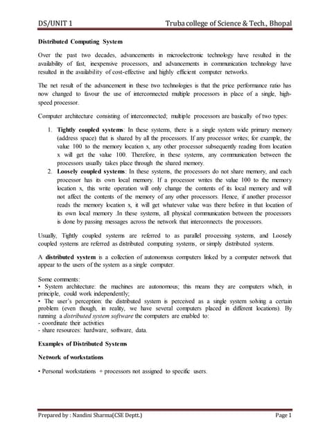 Distributed system notes unit I