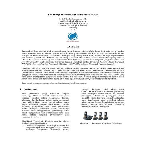 Wireless Technology and Its Characteristics