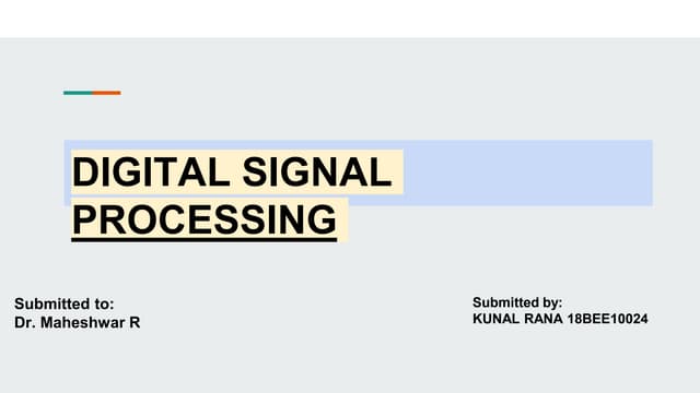 Application of DSP