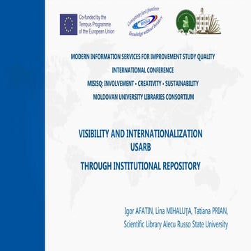 Visibility and internationalization USARB Through Institutional Repository 
