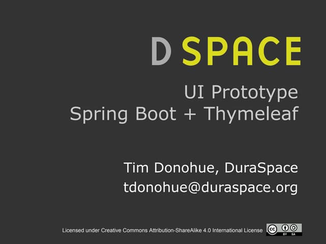DSpace UI Prototype Challenge: Spring Boot + Thymeleaf