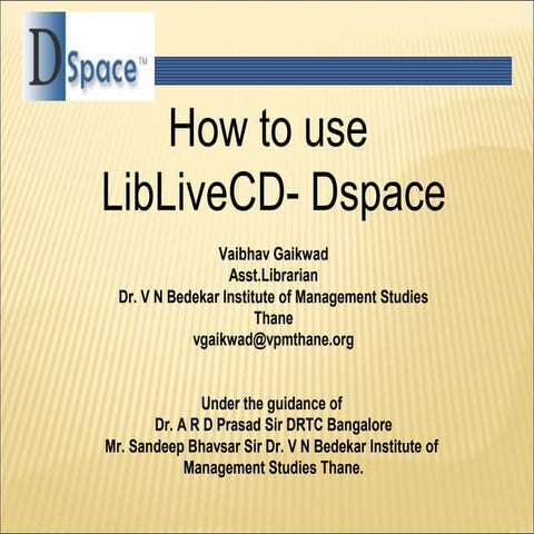LibLive CD/DVD - Dspace Manual
