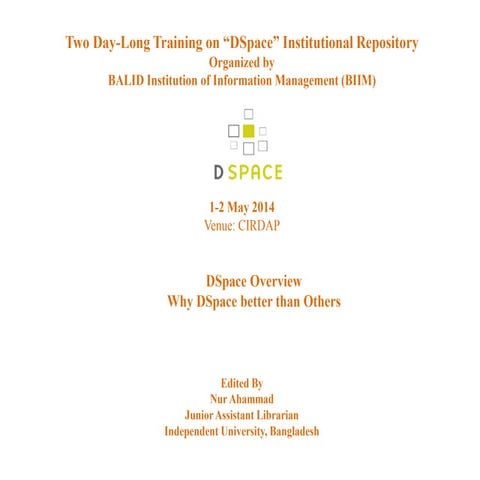 Two day-long training on "DSpace" Institutional Repository