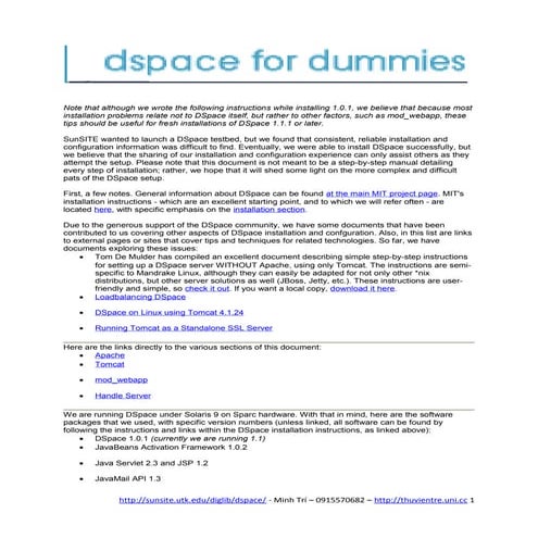 Dspace for dummies